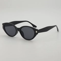 Occhiali da sole cat-eye retrò da donna con eleganti dettagli in metallo argento - Montatura Nero Lucido Lenti Grigie (Occhiali da sole)