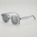 Occhiali da sole cat-eye grigio traslucido con lenti a specchio argento alla moda - Taglia unica / Montatura Grigia Trasparente Lenti a Specchio Argento