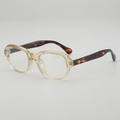 Lunettes de soleil champagne transparentes avec branches écaillées au design vintage - Monture jaune transparente verres clairs