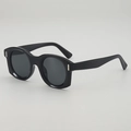 Occhiali da sole neri retro gatto con dettagli argento e lenti grigio scuro - Taglia unica / Montatura Nera Lenti Grigie