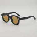 Lunettes de soleil rétro œil-de-chat à monture noire et verres jaune gingembre chic - Monture Noire Verres Thé
