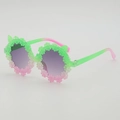 Gafas de sol de margarita con orejas de gato y degradado verde y rosa para niñas - Degradado de Verde a Rosa (Lentes Grises)