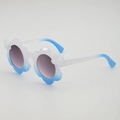 Occhiali da sole per neonati a forma di fiore blu con protezione UV e sfumatura - Sfumatura da Bianco a Blu (B02Z-4)