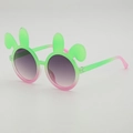 Occhiali da sole per bambini a forma di coniglio con montatura sfumata verde-rosa - Montatura verde e rosa con lenti grigie (3083)