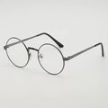 Lightweight gunmetal round frame glasses with retro metallic design for stylish comfort - Gunmetal Frame Plain Mirror / Gunmetal