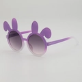 Occhiali da sole viola con orecchie da coniglio per bambini e lenti sfumate rosa - Montatura viola e bianca con lenti grigie (3083)