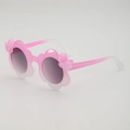 Occhiali da sole per bambini a forma di girasole con sfumatura rosa e bianca e lenti scure - Sfumatura da Rosa a Bianco (B02Z-4)