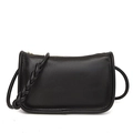 Bolso bandolera negro de piel sintética granulada con detalles de correa trenzada - Negro