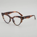 Occhiali da sole vintage gatto tartarugati con motivo maculato e borchie metalliche - Montatura Tartarugata Lente Trasparente