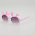 Pink rabbit ears kids sunglasses with gradient frame and purple lenses - Pink to Clear Gradient Frame (Double Gray Lenses)