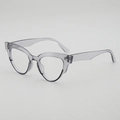 Occhiali da sole ovali vintage in grigio trasparente con montatura retrò stile occhi di gatto - Montatura Grigia Traslucida Lenti Chiare