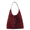 Schicke rote Handtasche mit Leopardenmuster und schwarzem Lederriemen für Damen - Roter Leopard (3)