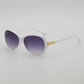 Occhiali da sole oversize bianchi da donna con lenti sfumate viola eleganti - Lente Sfumata Viola / Montatura Bianca