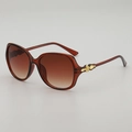Braune Oversize-Sonnenbrille mit UV400-Schutz und goldenen Metalldetails am Bügel - Transparenter Teerahmen Doppelbraune Gläser