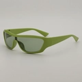Lunettes de soleil sport Y2K vert avec monture enveloppante et verres foncés - Monture Verte Verres Verts (JH18222)