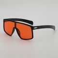 Lunettes de soleil de cyclisme rétro à monture noire et verres orange transparents - Monture noire verres rouges