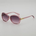 Occhiali da sole rosa oversize da donna con lenti sfumate e dettagli in metallo dorato - Lente Sfumata Viola Rosa / Rosa Trasparente