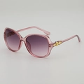 Schicke Damen Sonnenbrille mit rosa Rahmen und lila Gläsern mit Farbverlauf - Transparenter Rosa Rahmen Grauverlauf Gläser