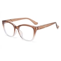Retro cat-eye black frame glasses with gradient amber finish and anti-blue light lenses - Gradient Tea Frame