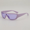 Lunettes de soleil sportives violettes rétro Y2K avec monture translucide - Monture Violette Verres Violets (JH18222)