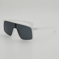 Retro oversized wit montuur zonnebril met grijze lenzen en zilveren metalen details - Wit Frame Grijze Lenzen