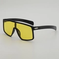 Lunettes de soleil rétro de cyclisme avec monture noire et verres jaunes translucides - Monture Noire Verres Jaunes