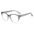 Montatura occhiali cat-eye moderna con sfumatura grigia e dettagli in metallo - Montatura Grigio Sfumato