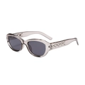 Chic cat-eye sunglasses with translucent taupe frames and dark gray lenses - Grey Frame / Black Grey Lens