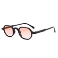 Retro zonnebril voor kinderen met zwart geometrisch frame en roze lenzen - Zwart Frame Thee Roze Gradiënt Lenzen