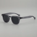 Retro round grey translucent sunglasses with silver arrow detail and black lenses - Translucent Grey Frame Grey Lens