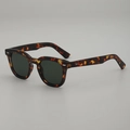 Classic tortoiseshell round frame sunglasses with dark lenses for a retro vintage look - Tortoise Frame Green Lens