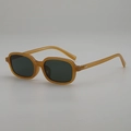 Vintage tortoiseshell square sunglasses with thick temples and dark grey lenses for women - Orange Frame Grey Lens