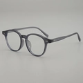 Retro oval sunglasses with translucent grey-purple frames and UV protection lenses - Translucent Grey Frame Clear Lens