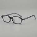 Translucent grey rectangular frame sunglasses in a Y2K aesthetic minimalist style - Translucent Grey Frame Clear Lens