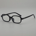 Retro black rectangular thick frame sunglasses with silver stud accents and clear lenses - Shiny Black Frame Clear Lens