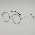 Onregelmatig zilveren metalen brilmontuur met zwarte randen en slanke pootjes trendy - Zwart Zilver Frame Helder