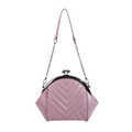 Sac bandoulière matelassé rose avec fermoir rétro et élégante bandoulière en chaîne - Rose