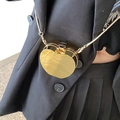 Mini borsa a catena a forma di mela dorata con finitura a specchio da donna - Oro Forma Mela (3金色)