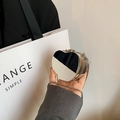 Chic heart-shaped mini handbag in shiny silver mirror finish with snake chain - Silver Heart (6 Silver)