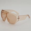 Lunettes de soleil oversize champagne style gelée avec monture monobloc enveloppante - Taille unique / Thé Transparent