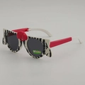 Faltbare Kinder-Sonnenbrille mit Katzenohren, geflecktem Rahmen und dunklen Gläsern - Weiß Schildpatt Graue Linsen