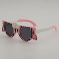 Rosa Kinder-Sonnenbrille in Katzenform mit schwarzen Streifen und grauen Gläsern - Rosa Schildpatt Graue Linsen