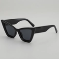 Gafas de sol retro de ojo de gato negras para mujer con montura ancha y cristales UV - Montura Negra Lente Gris