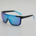 Überdimensionale Sport-Sonnenbrille mit blauem Verlauf und stromlinienförmigem Design - Schwarzer Rahmen Blaue Verspiegelte Gläser