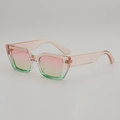Occhiali da sole squadrati alla moda con montatura trasparente sfumata rosa e verde - Montatura Sfumata Rosa e Verde