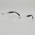 Montatura per occhiali trasparente quadrata minimalista con aste sfumate nere eleganti - Montatura Trasparente Lenti Trasparenti