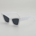 Gafas de sol retro de ojo de gato con montura blanca y lentes negras de estilo vintage - Montura Blanca Lente Gris