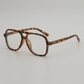 Montatura occhiali vintage tartarugati modello aviator con doppio ponte uomo e donna - Tartarugato (Fiore di fagiolo)