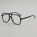 Montatura per occhiali aviator retrò oversize con design marmorizzato leopardo blu nero - Tartarugato blu