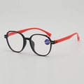 Occhiali da lettura anti-luce blu per donne con montatura nero e rosso di +1,00 - +1.00 Diottria / Montatura Nera Stanghetta Rossa